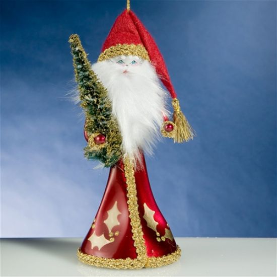Picture of De Carlini Santa in Red Coat Christmas Ornament