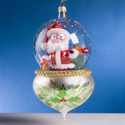Picture of De Carlini Santa in Globe Christmas Ornament