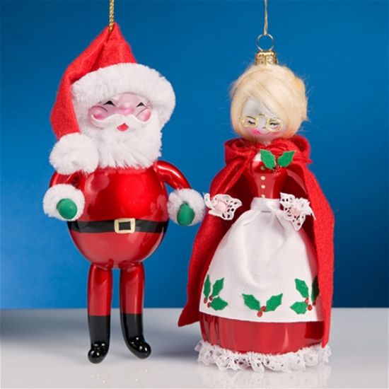 Picture of De Carlini Mr and Mrs Santa Christmas Ornaments