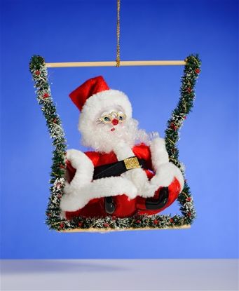 Picture of De Carlini Santa on Swing Christmas Ornament
