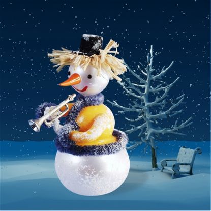 Picture of De Carlini Snowman with Flute Christmas Ornament
