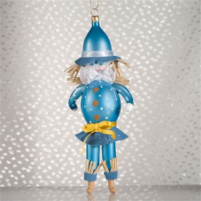 Picture of De Carlini Blue Scarecrow Christmas Ornament
