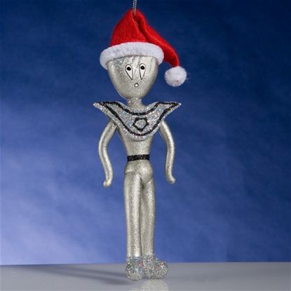 Picture of De Carlini Santa Silver Alien Christmas Ornament