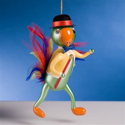 Picture of De Carlini Parrot with Hat Christmas Ornament