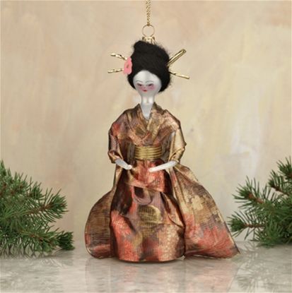 Picture of De Carlini Japanese Lady in Kimono Christmas Ornament