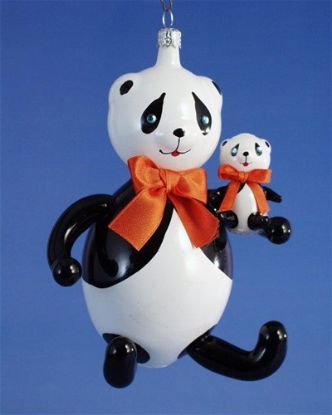 Picture of De Carlini  Mother and Baby Panda Christmas Ornament