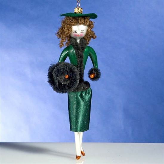 Picture of De Carlini Lady in Green Suit Christmas Ornament
