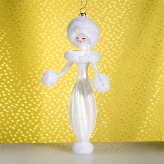 Picture of De Carlini White Elegant Lady Christmas Ornament