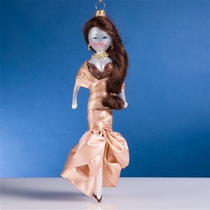 Picture of De Carlini Brunette in Strap Dress  Christmas Ornament