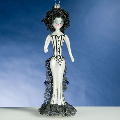 Picture of De Carlini Lady in Black Lace Dress Ornament