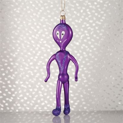 Picture of De Carlini Purple Alien Christmas Ornament