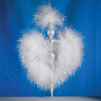 Picture of De Carlini Silver Feathers Lady Christmas Ornament