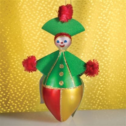 Picture of De Carlini Red and Green Clown Christmas OrnamentClown