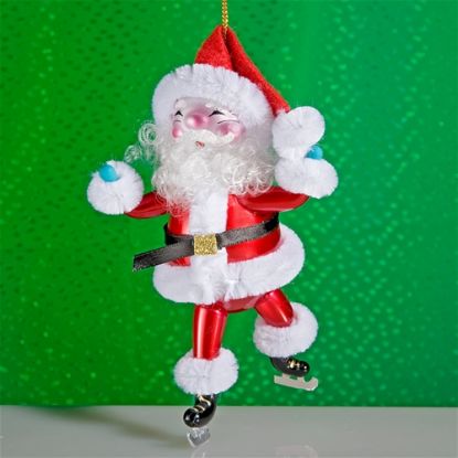 Picture of De Carlini Santa on Skates Christmas Ornament 