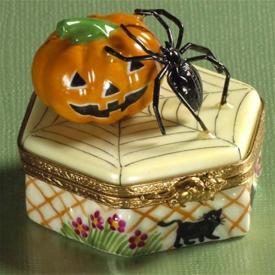 Picture of Limoges Halloween Pumpkin with Spider Box