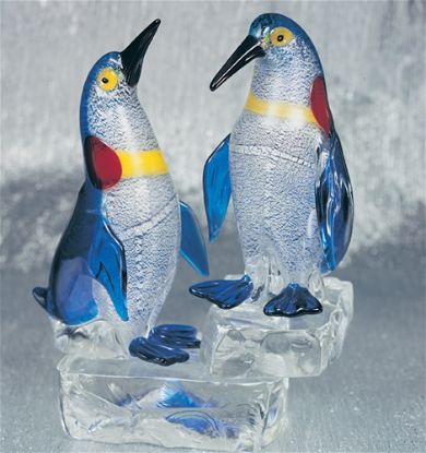 Picture of Murano Glass Two Penguins on Ice