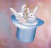 Picture of De Carlini Two Rabbits in Hat Christmas Ornament