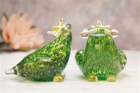Picture of Murano Italian Glass Green Gold Frog, Each 