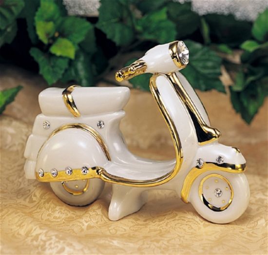 Picture of Italian Porcelain and Austrain Crystals Motorcycle