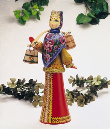 Picture of Russian Village Wooden  Girl with Buckets