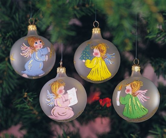 Picture of Set of 4 Angels Italian Christmas Ornaments 