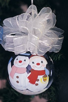 Picture of Snowmen Italian Round Christmas Ornament