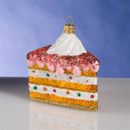 Picture of Strawberry Cake Polish Glass Christmas Ornament