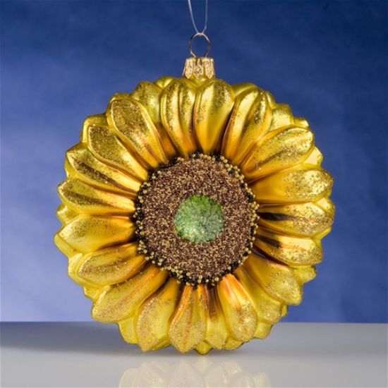 Picture of Sunflower Polish Glass Christmas Ornament