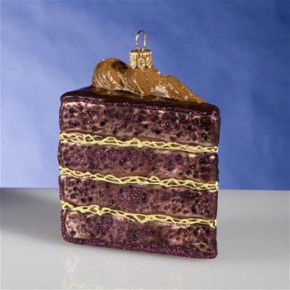 Picture of Chocolate Cake Polish Glass Christmas Ornament