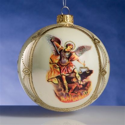 Picture of Saint MIchael Polish Glass Christmas Ornament