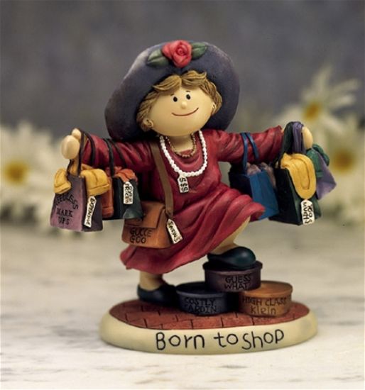 Picture of Born to Shop Resin Handpainted  Figurine