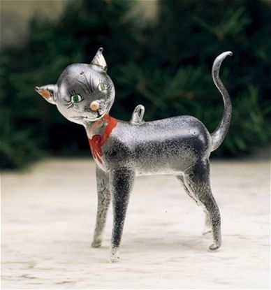 Picture of Gray Cat Italian Christmas Ornament