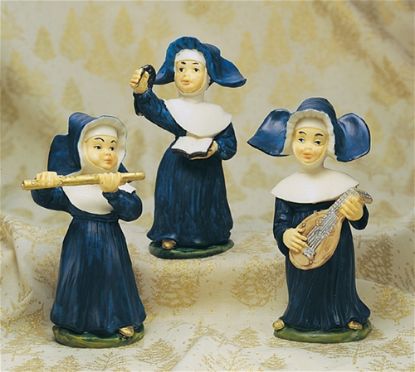 Picture of Three Nuns Italian Handpainted Resin Figurines