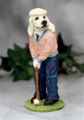Picture of Poodle Golfer Italian Resin handpainted Figurine