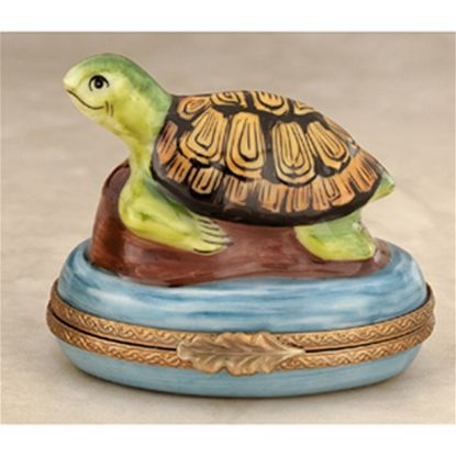 Picture of Limoges Turtle on Rock by the Shore Box