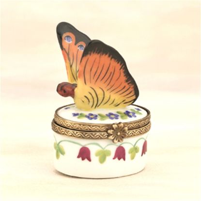 Picture of Limoges Harvest Butterfly with Flowers Box