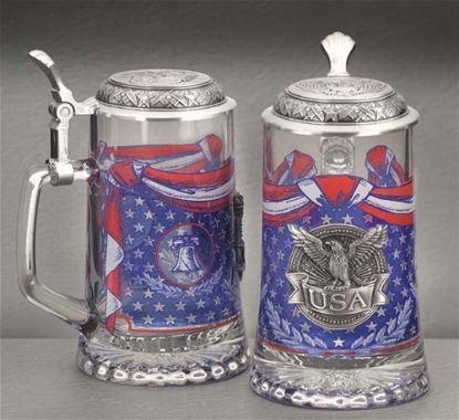 Picture of USA Glass Beer Stein with Petwre Lid, Each.