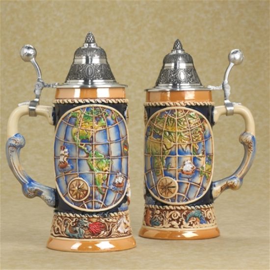 Picture of German Map of the World Beer Stein 
