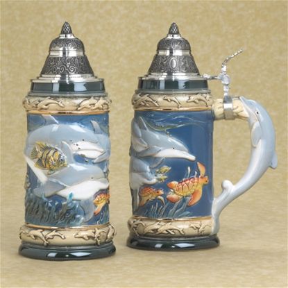 Picture of German Beer Stein Dolphins, Each.
