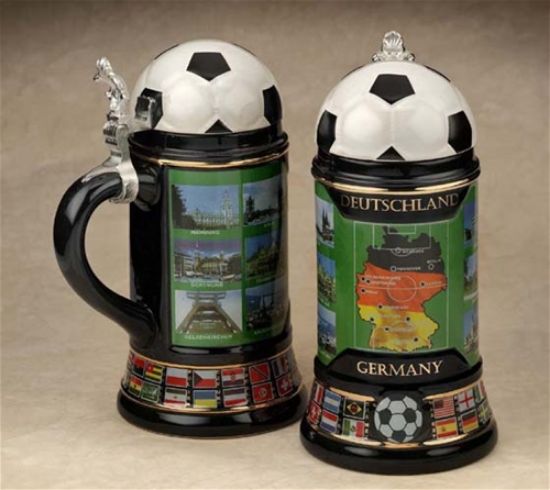 Picture of German Soccer Cup Beer Stein, Each.