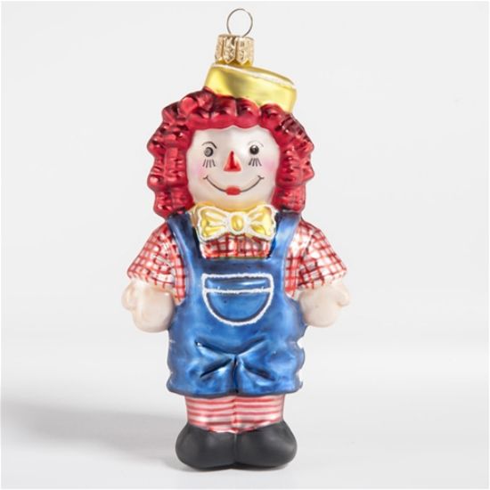 Picture of Raggedy Andy Polish Glass Christmas Ornament