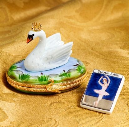 Picture of Limoges Swan Prince Box with Swan Lake Card