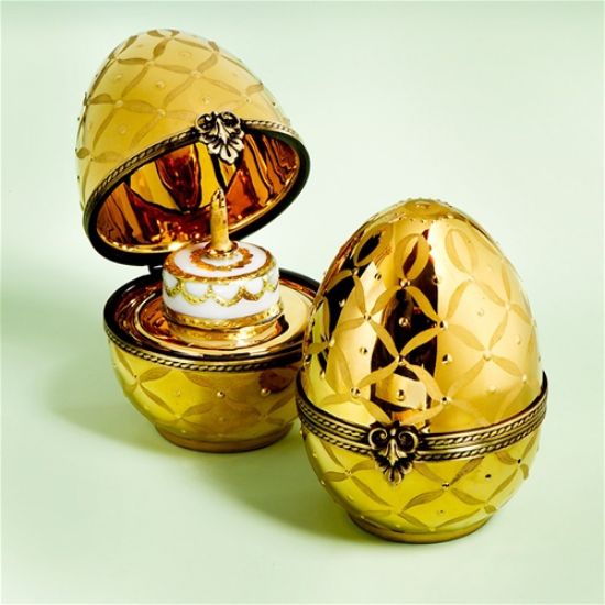 Picture of Limoges Faberge Style Golden Birthday Egg Box, Each