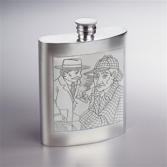 Picture of British Pewter Sherlock Holmes Flask