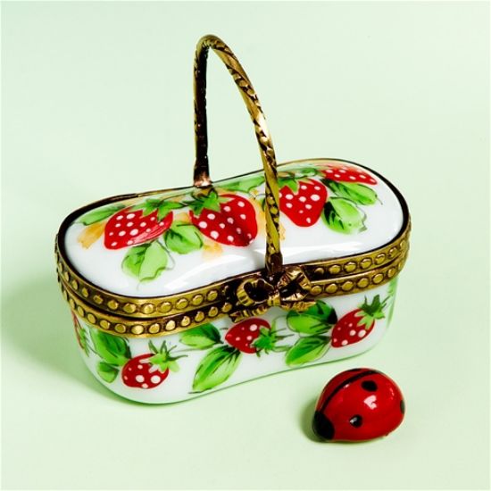 Picture of Limoges Strawberry Basket with Ladybug Box