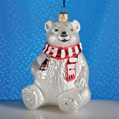 Picture of Coca Cola Bear Polish Glass Christmas Ornament
