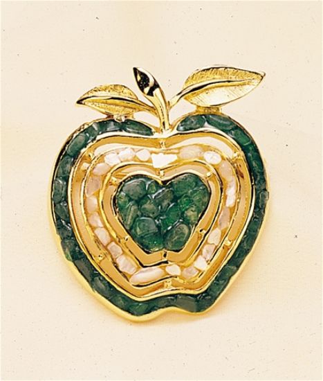 Picture of Green Stones Apple Brooch
