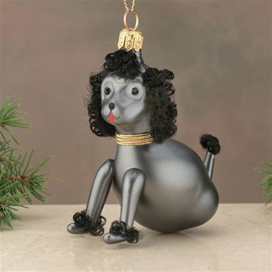 Picture of De Carlini Black Poodle Christmas Ornament
