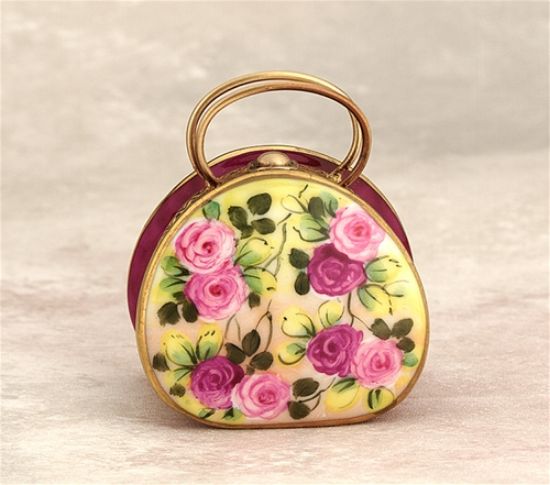 Picture of Limoges Romantic Roses Round Purse Box