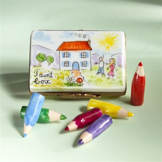 Picture of Limoges Kid's Painting Book Box with Pencils
